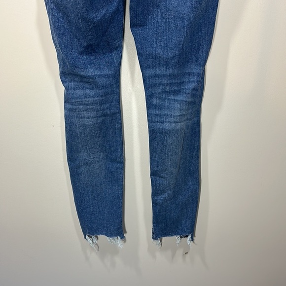 H&M &Denim Cut Capri Ripped Knee Denim Blue Jeans  Skinny Size 30‎ High Wasted - Picture 6 of 8